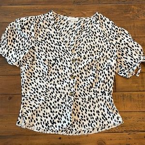 Topshop cheetah print blouse size 4